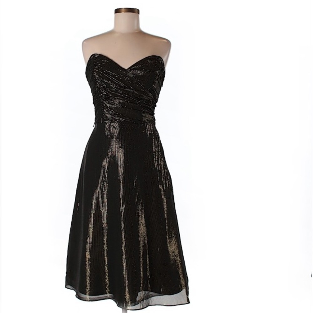 Gold Betsey Johnson strapless dress that I can no longer fit in